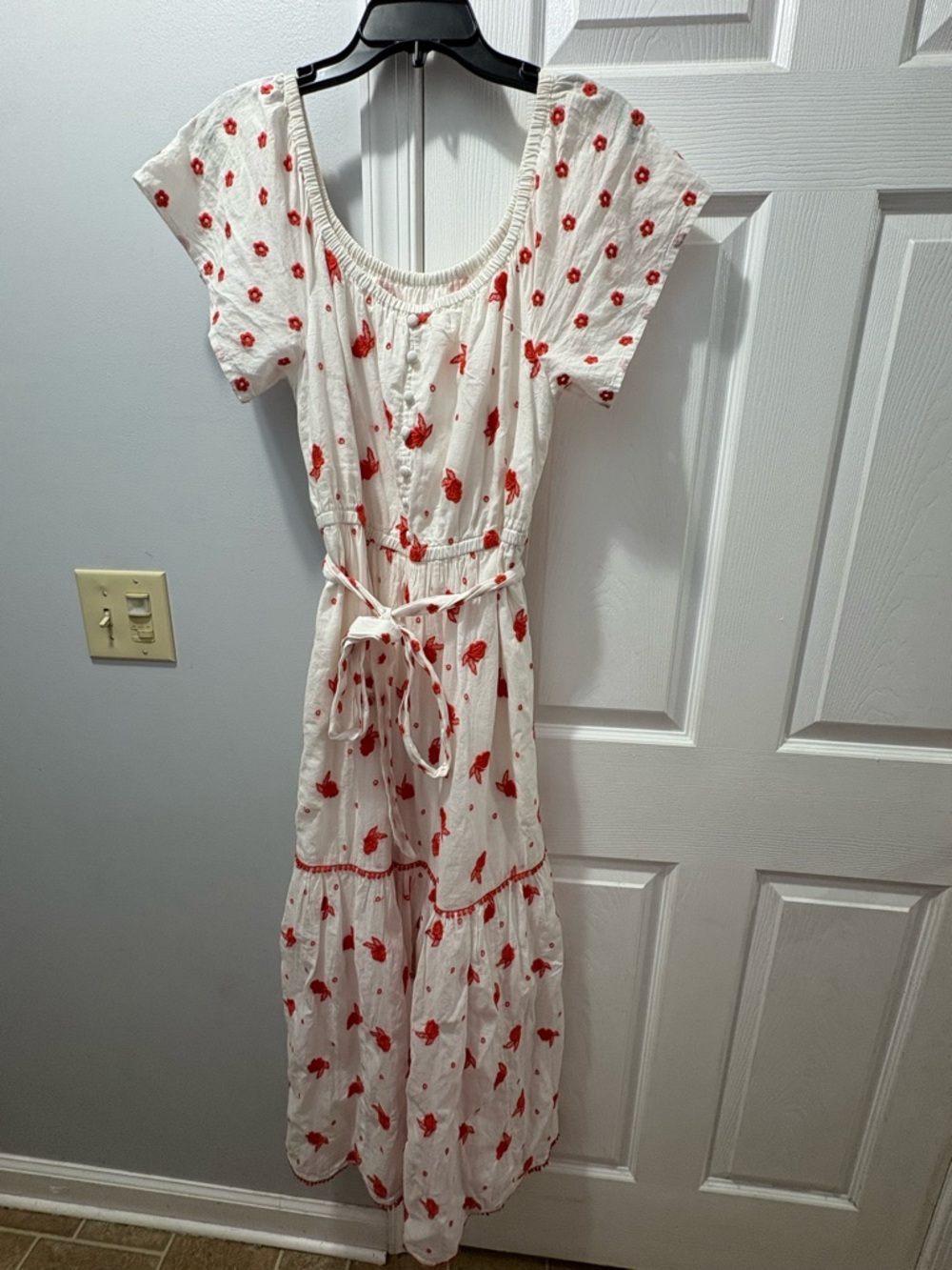 Anthropologie Esme Embroidered Floral Maxi Dress Size Medium - Picture 3 of 6